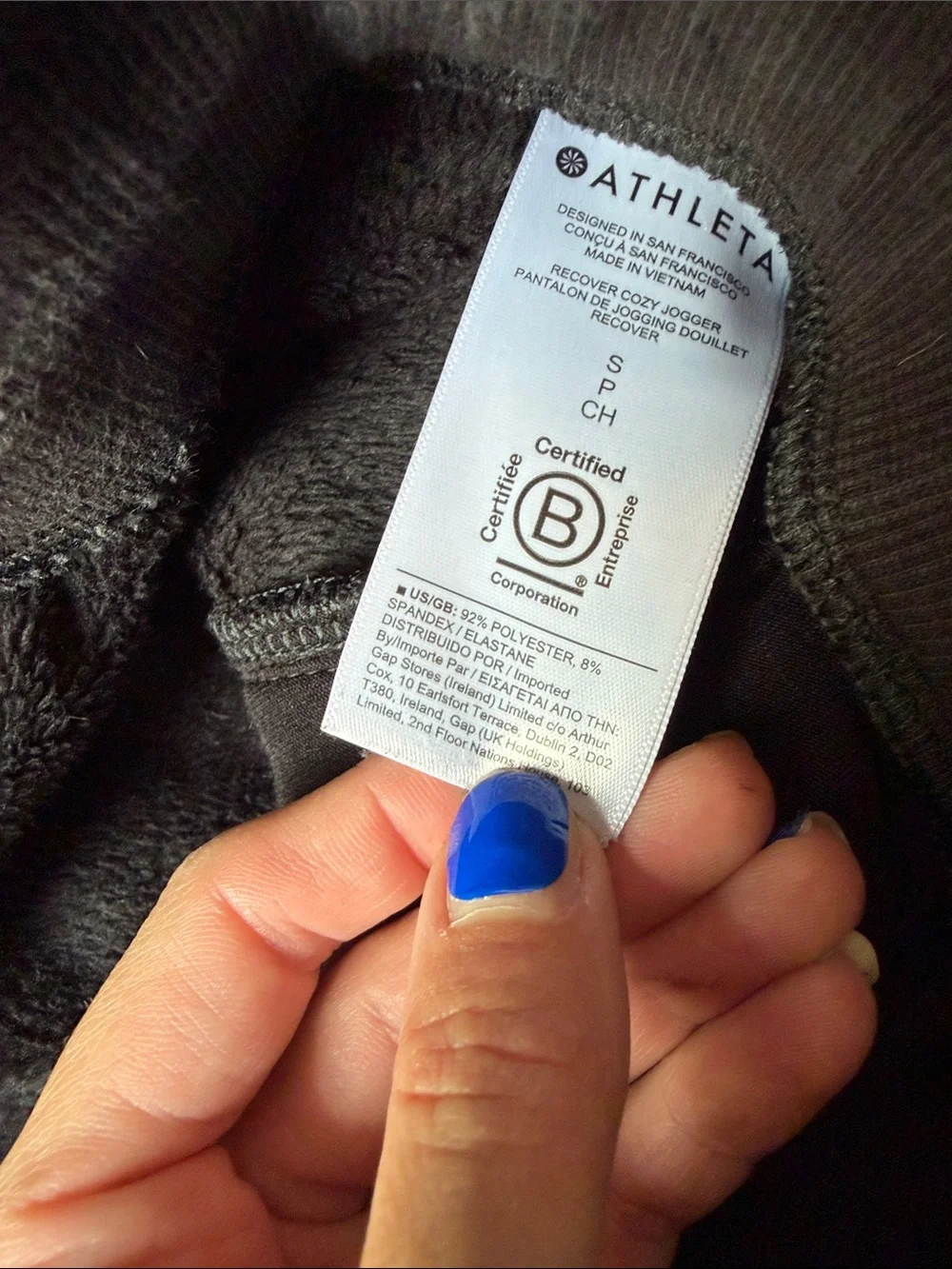 Athleta Black Double Cozy Karma Recover Jogger Size S